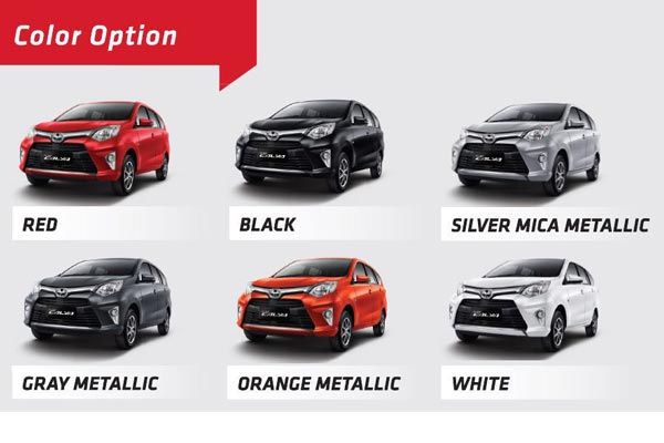 Pilihan Warna Lengkap Toyota Calya 2017